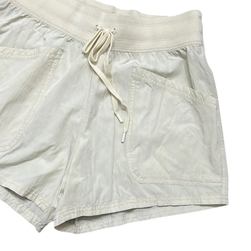 Calia Athletic Shorts Medium Ivory Drawstring 4” Inseam NWT